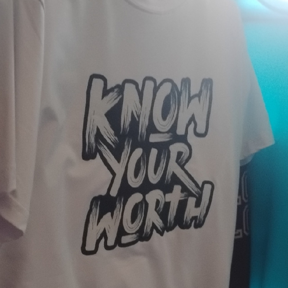 White Graphic T-Shirt with Bold Text